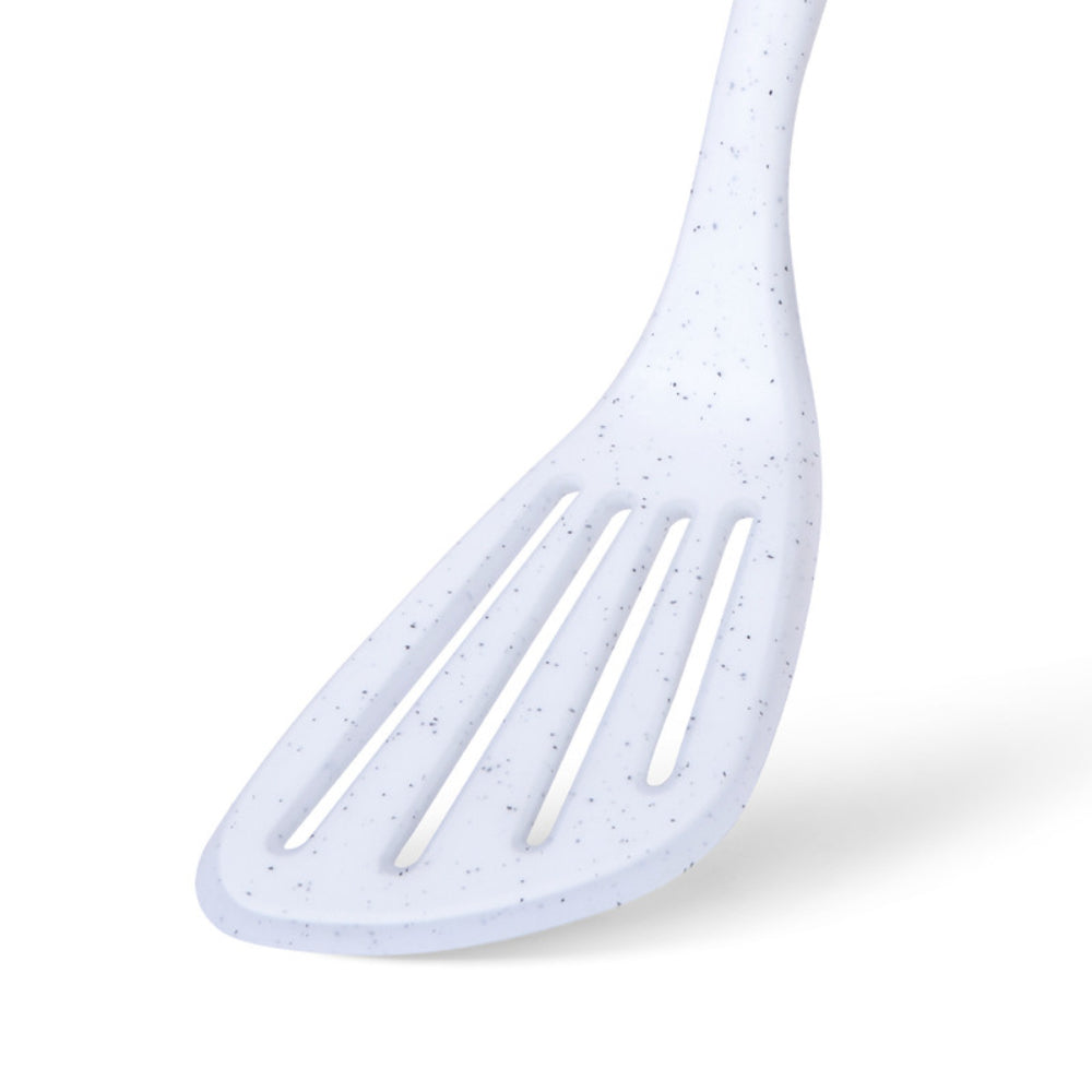 مغرفة فيسمان مشقوقة، بيضاء، 32 سم، سلسلة بيانكا، نايلون وسيليكون