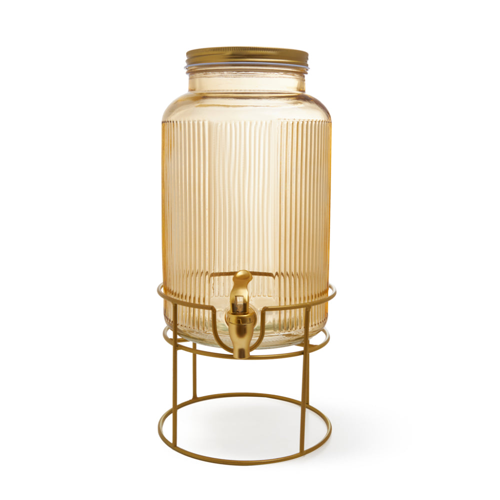 Fissman Glass Beverage Dispenser 5.8LTR with Metal Stand