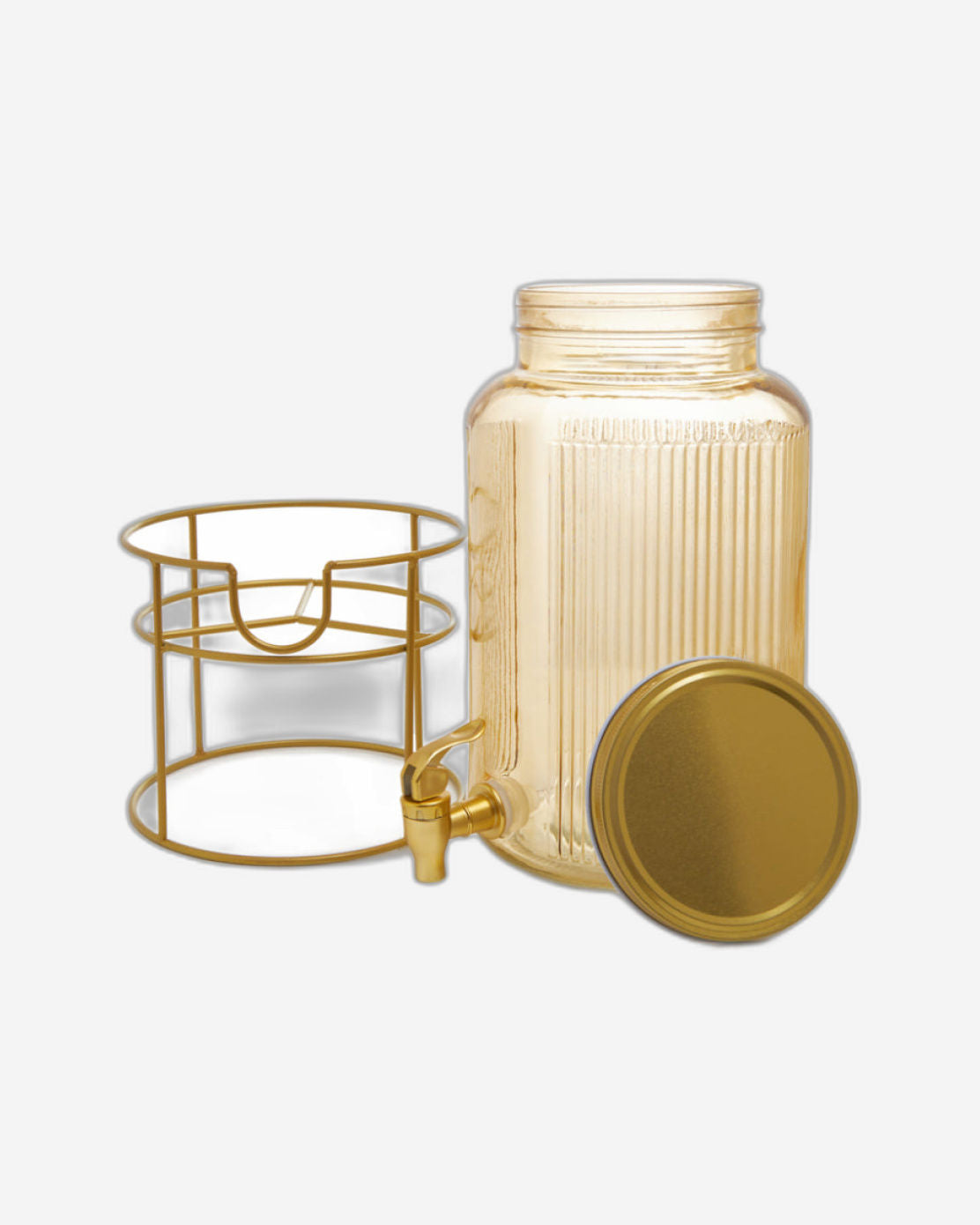 موزع مشروبات زجاجي من فيسمان سعة 5.8 لتر مع حامل معدني