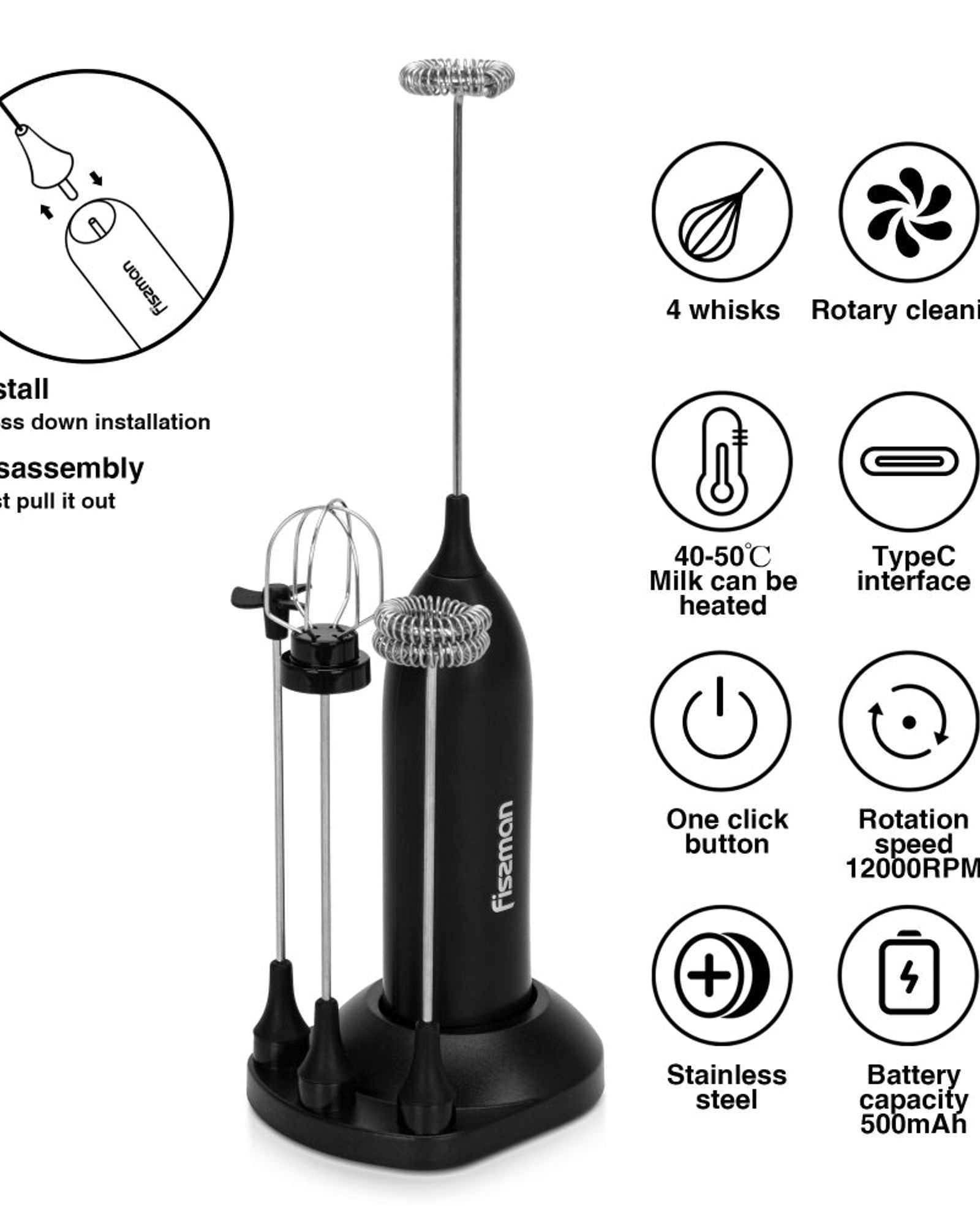 خلاط الحليب فيسمان (بلاستيك + فولاذ مقاوم للصدأ)