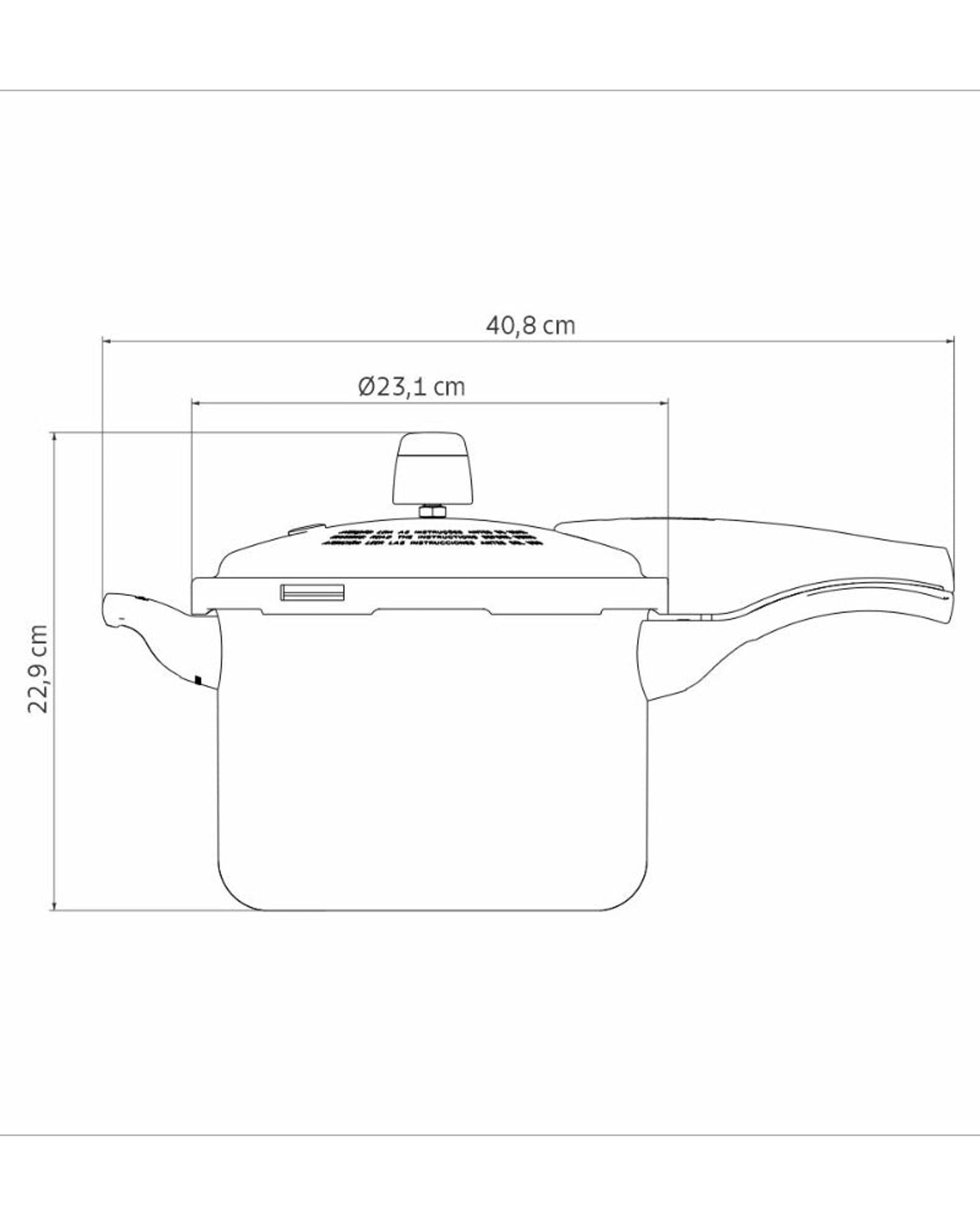 ترامونتينا منذ عام 1911، صنع في البرازيل، طنجرة ضغط من الألومنيوم الأسود بتأثير فانكوفر من ترامونتينا، مع طبقة ستارفلون ماكس غير لاصقة داخلية وخارجية، 20 سم، 4.5 لتر