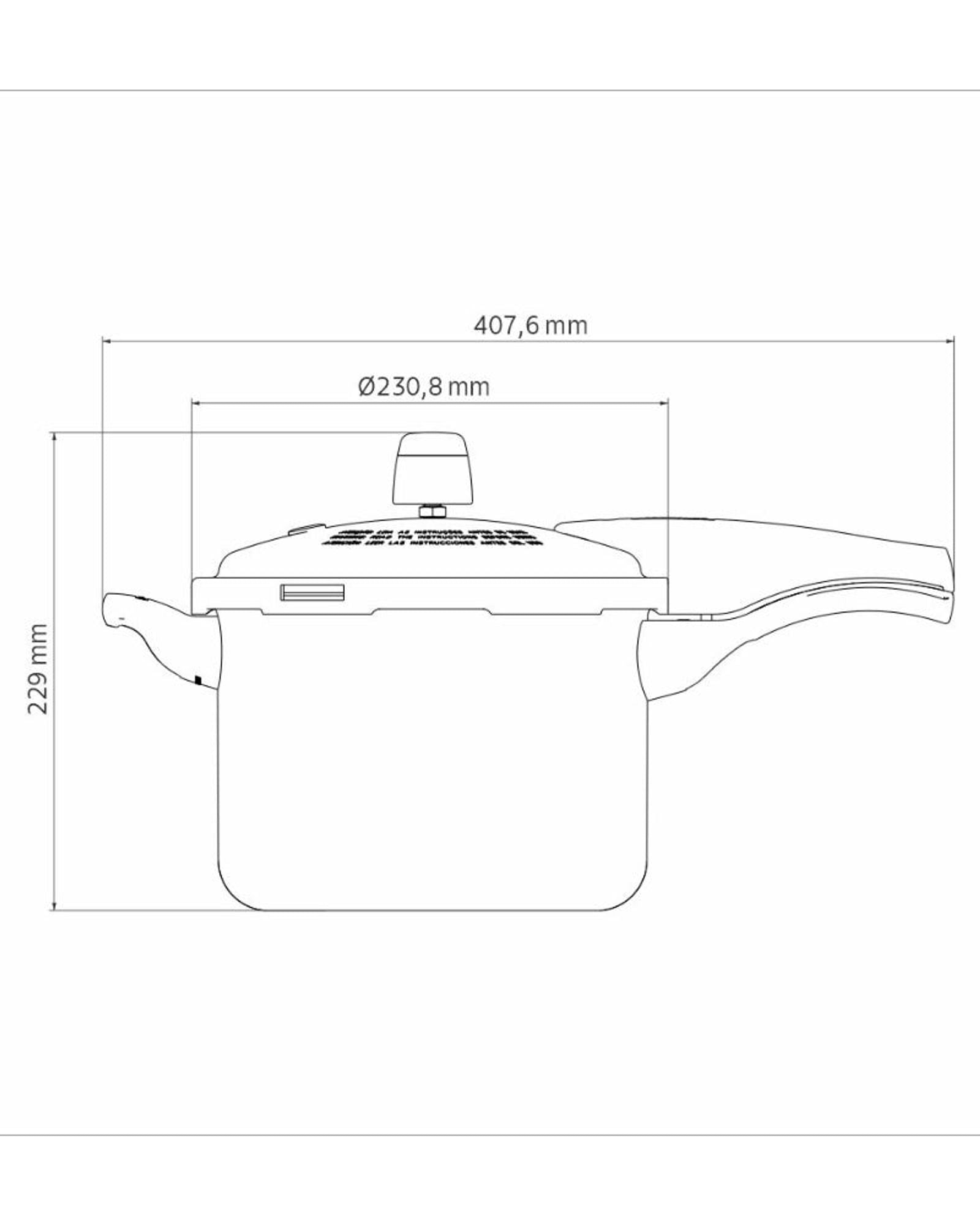 ترامونتينا منذ عام 1911، صنع في البرازيل، طنجرة ضغط من الألومنيوم الأسود بتأثير فانكوفر من ترامونتينا، مع طبقة ستارفلون ماكس غير لاصقة داخلية وخارجية، 20 سم، 4.5 لتر