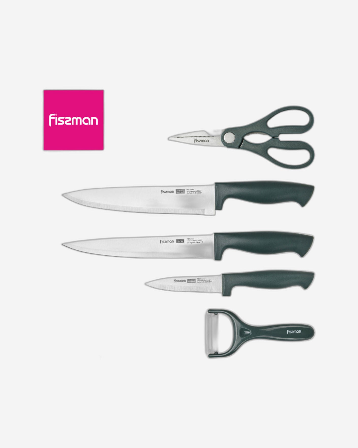 طقم سكاكين فيسمان من 5 قطع من فولاذ أغاف 3cr13