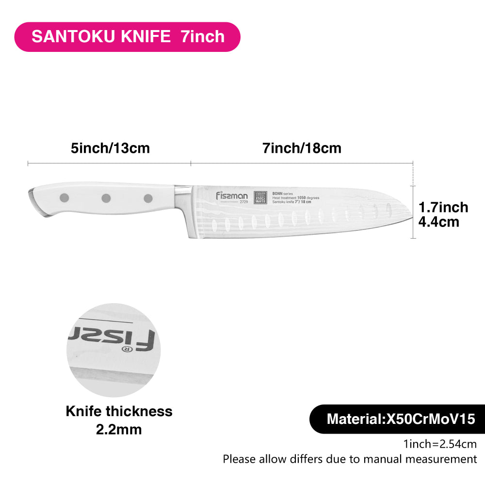 سكين سانتوكو 7 بوصة من فيسمان (فولاذ X50CrMoV15)