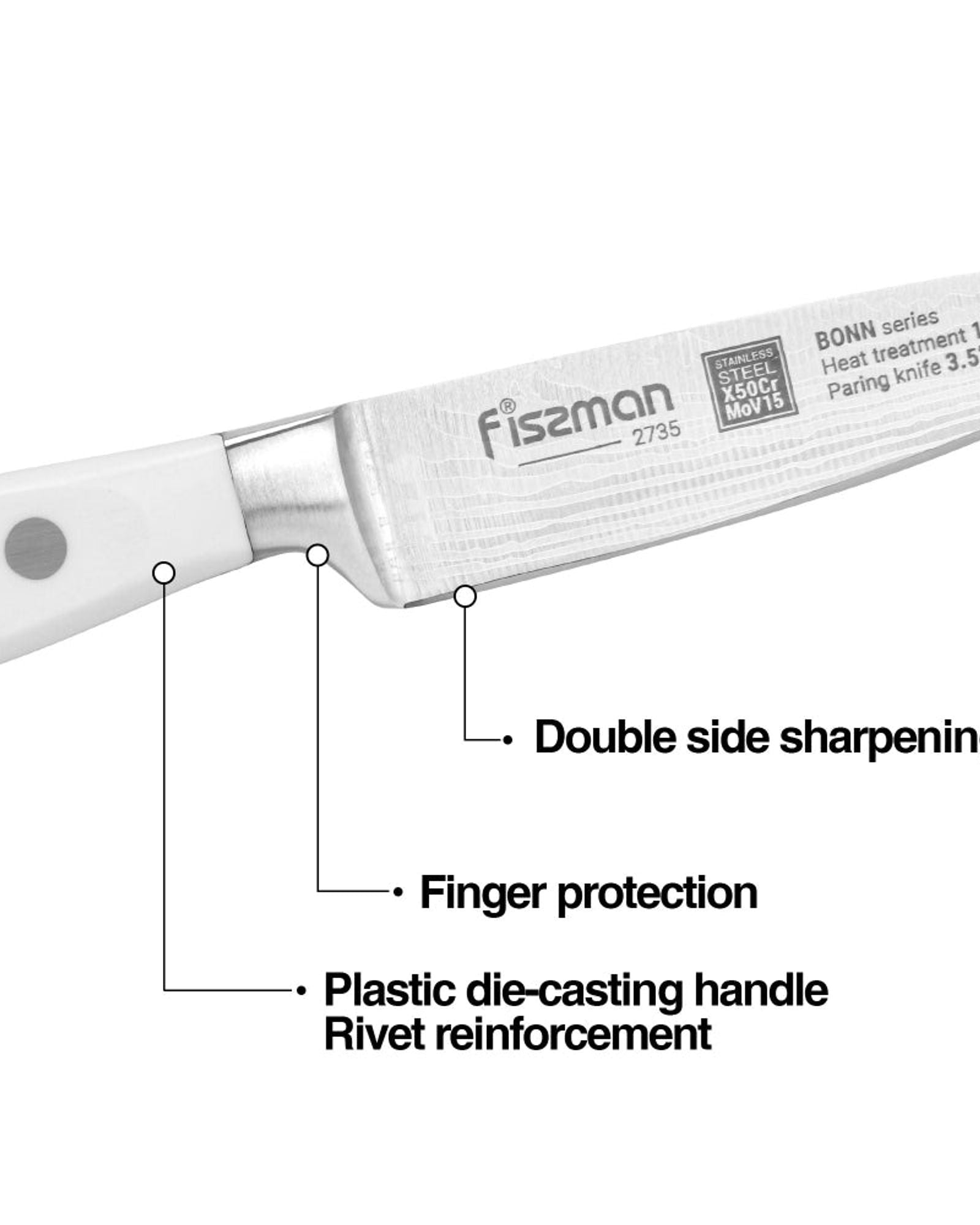 سكين تقشير فيسمان بون مقاس 3.5 بوصة (فولاذ X50CrMoV15)