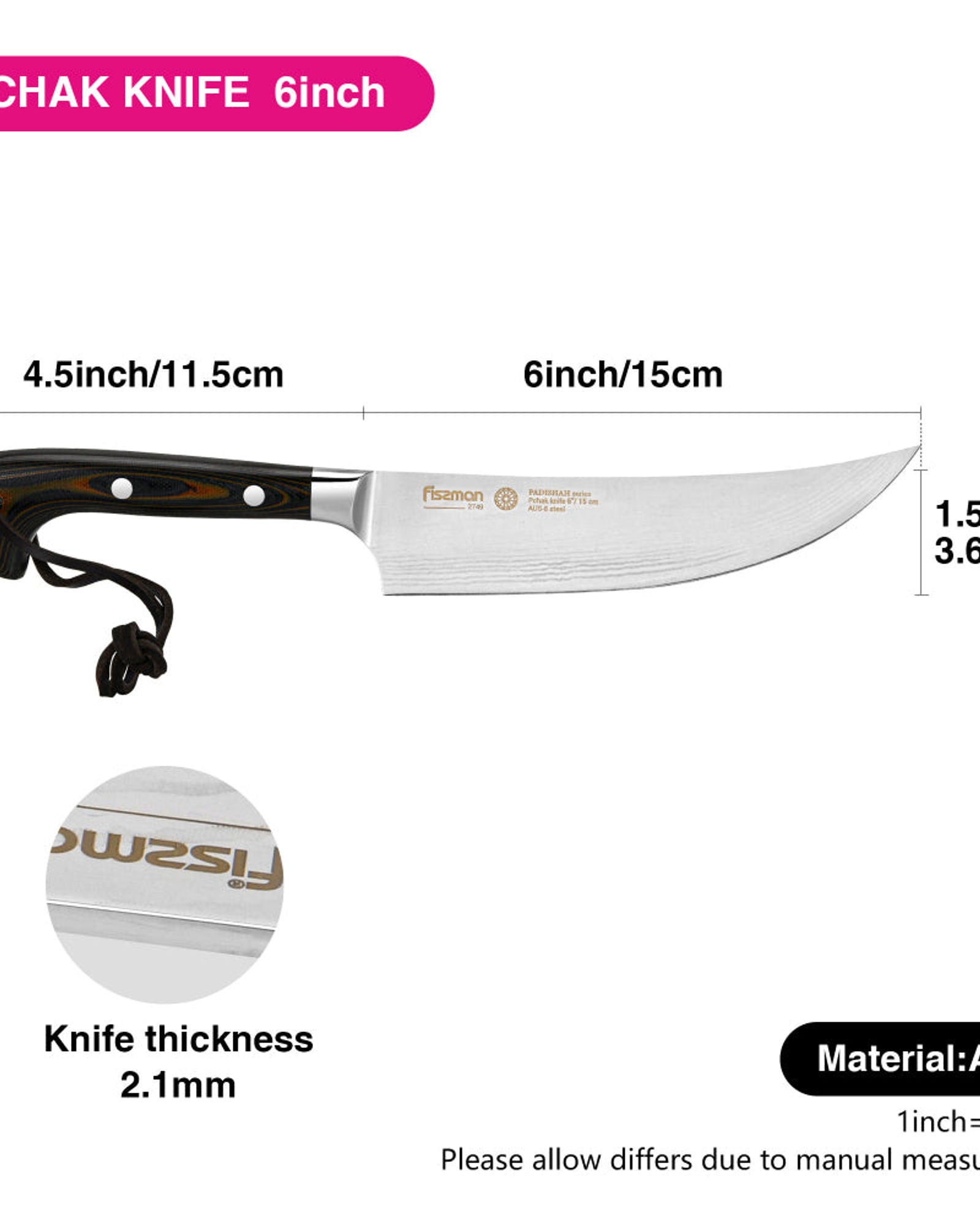 سكين فيسمان بتشاك 6 بوصة باديشاه (فولاذ AUS-8)