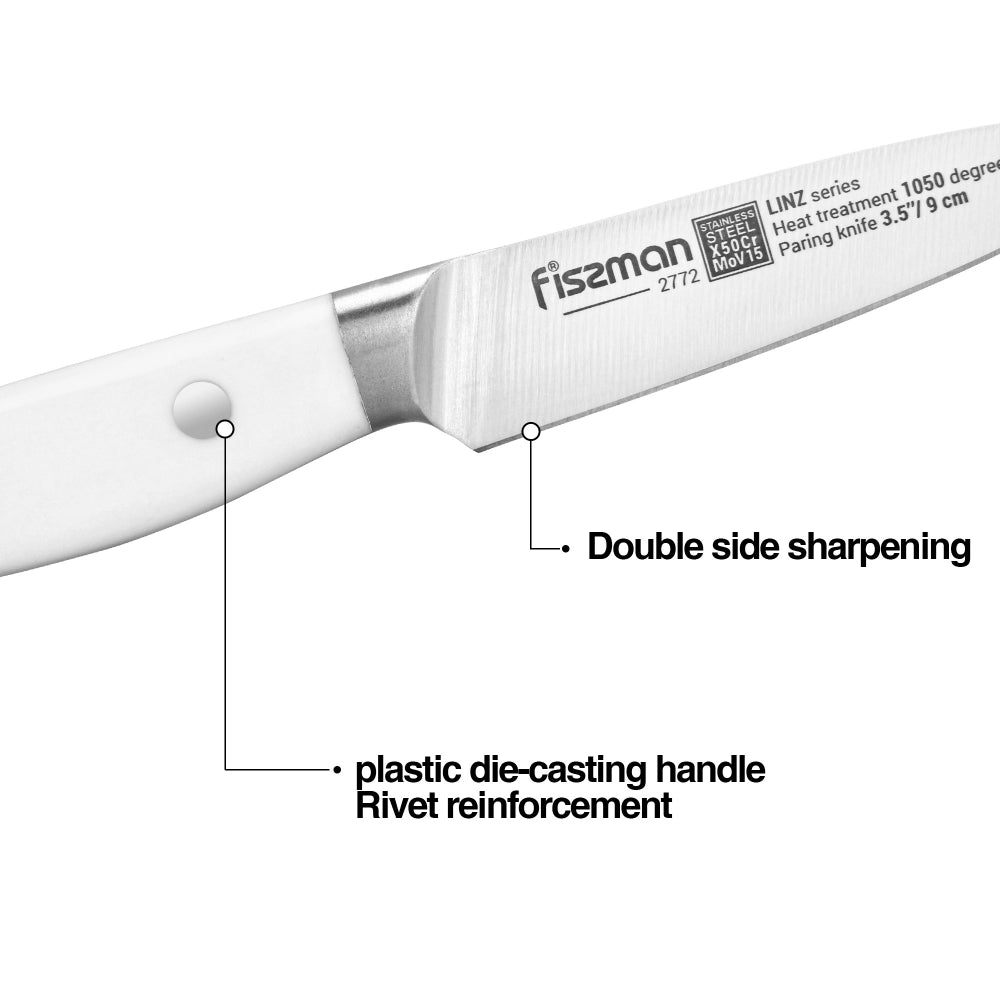سكين تقشير فيسمان 3.5 بوصة من لينز (فولاذ X50Cr15MoV)