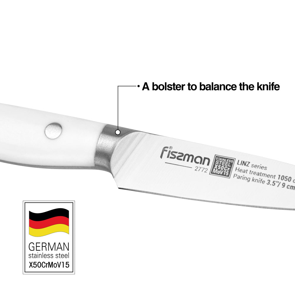 سكين تقشير فيسمان 3.5 بوصة من لينز (فولاذ X50Cr15MoV)