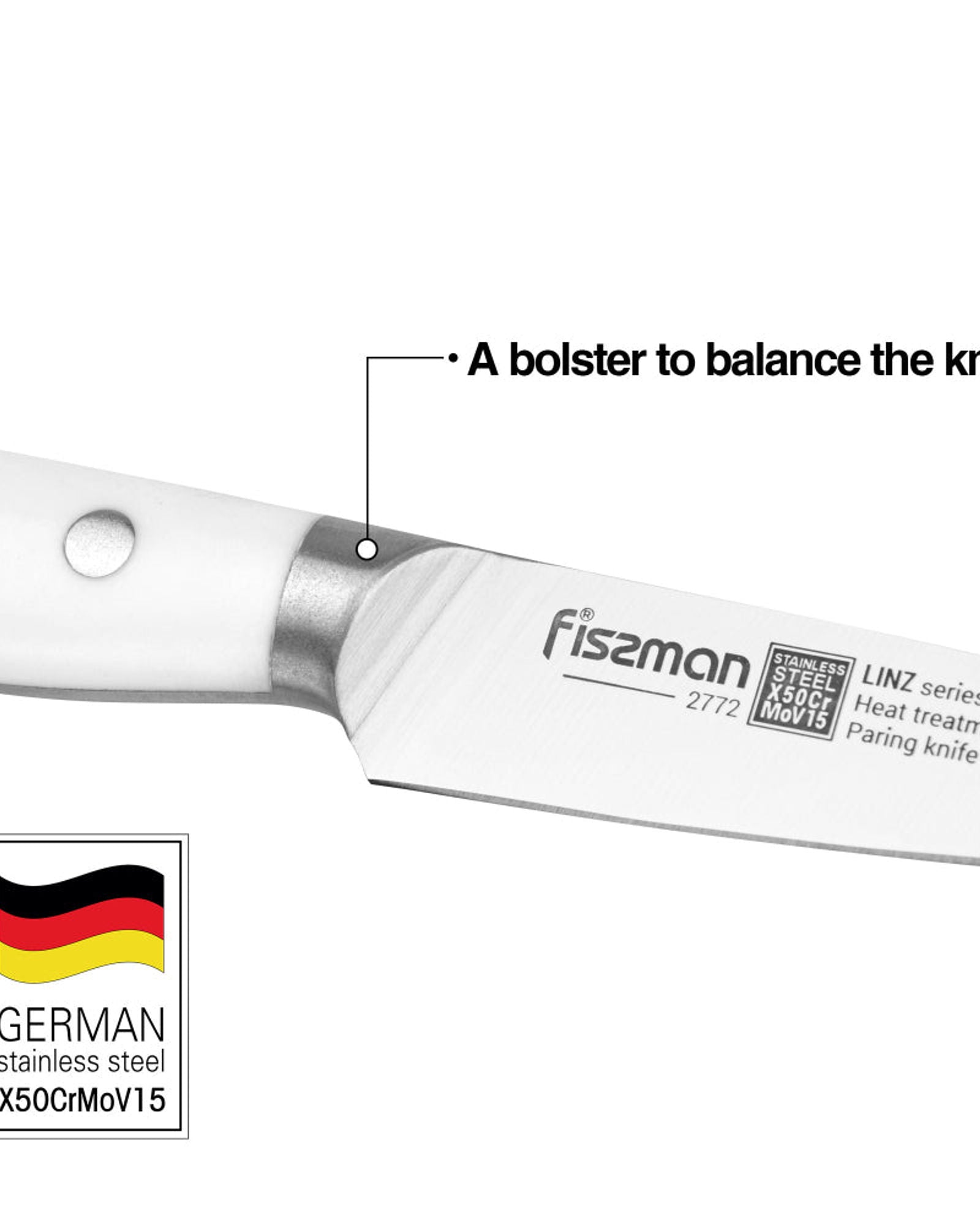 سكين تقشير فيسمان 3.5 بوصة من لينز (فولاذ X50Cr15MoV)