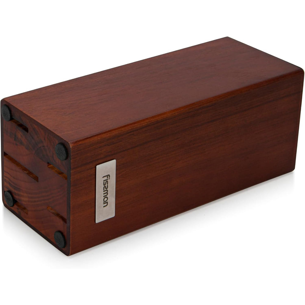 طقم سكاكين مطبخ فيسمان من 6 قطع مع كتلة خشبية، سكين طاهي من الفولاذ المقاوم للصدأ من سلسلة باسكوال، سكين تقطيع، سكين خبز، سكين متعدد الاستخدامات، سكين تقشير