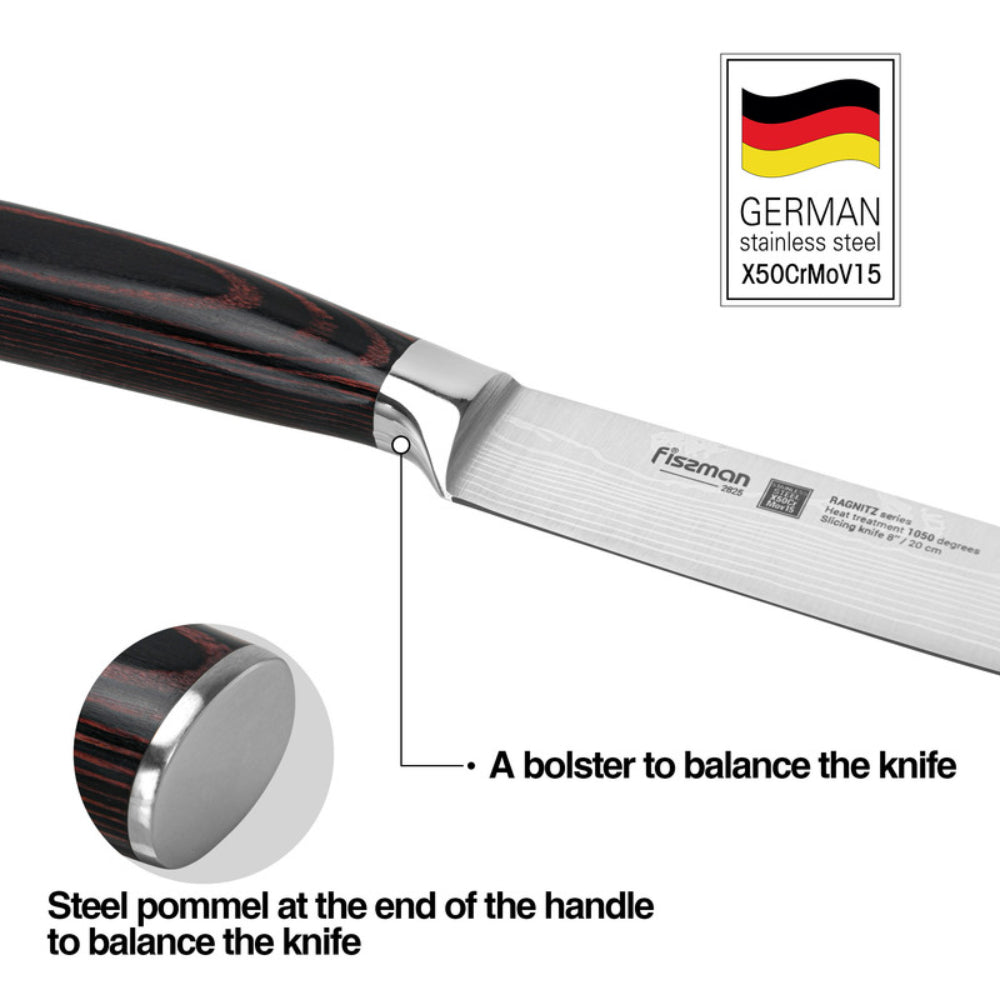 سكين النحت فيسمان 8 سلسلة راجنيتز (فولاذ X50Cr15MoV)