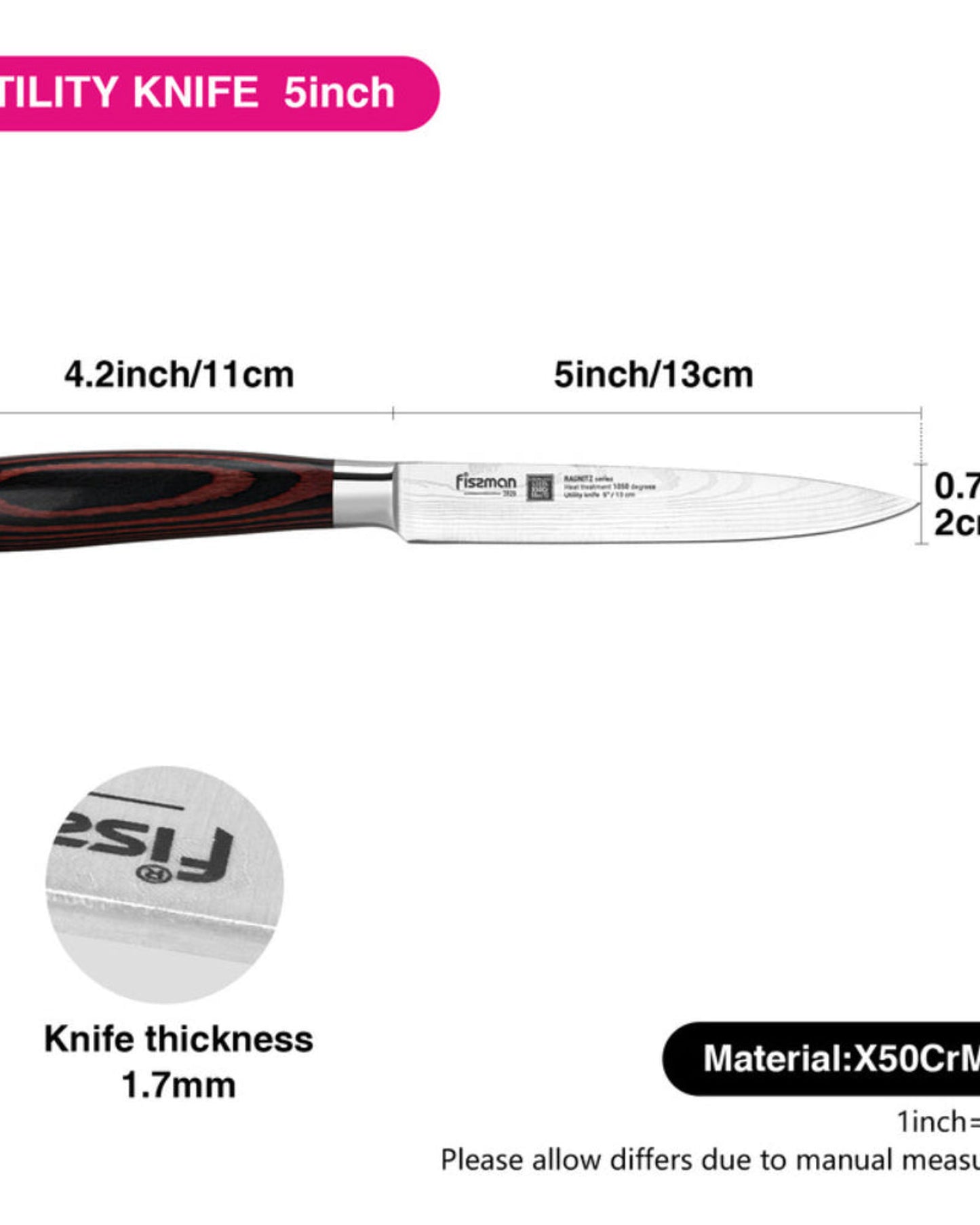 سكين فيسمان ٥ متعدد الاستخدامات من سلسلة راجنيتز (فولاذ X50Cr15MoV)