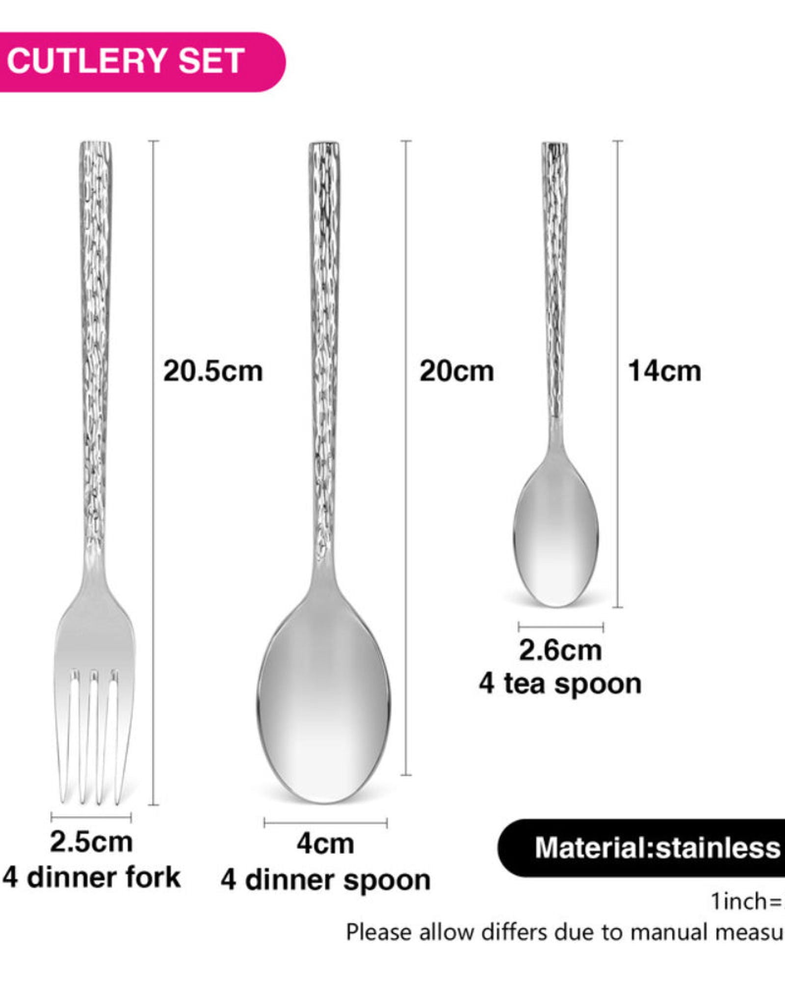 طقم أدوات مائدة فيسمان من 12 قطعة من الفولاذ المقاوم للصدأ من سلسلة فيردن