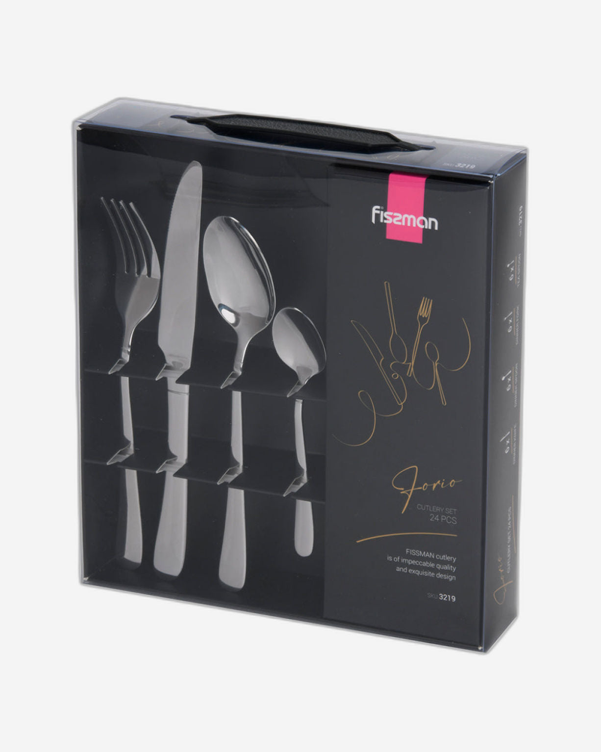 طقم أدوات مائدة فيسمان من 24 قطعة، من الفولاذ المقاوم للصدأ، سلسلة فوريو