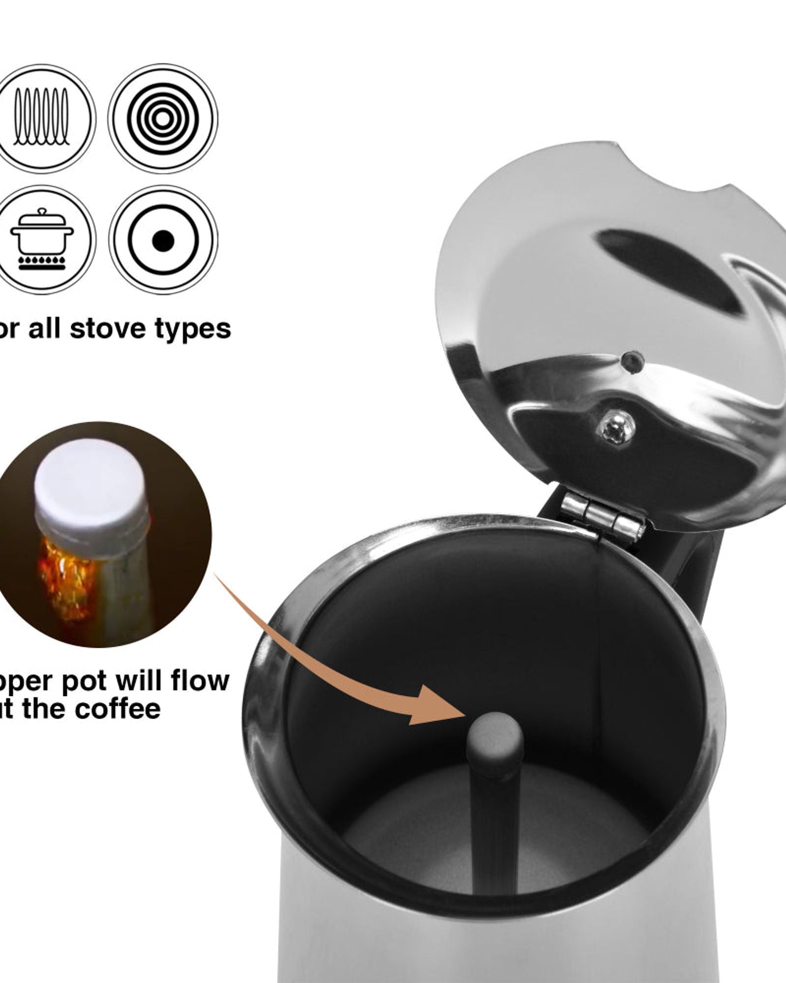 ماكينة تحضير الإسبريسو من فيسمان، سعة 450 مل، لتحضير 9 أكواب من الفولاذ المقاوم للصدأ