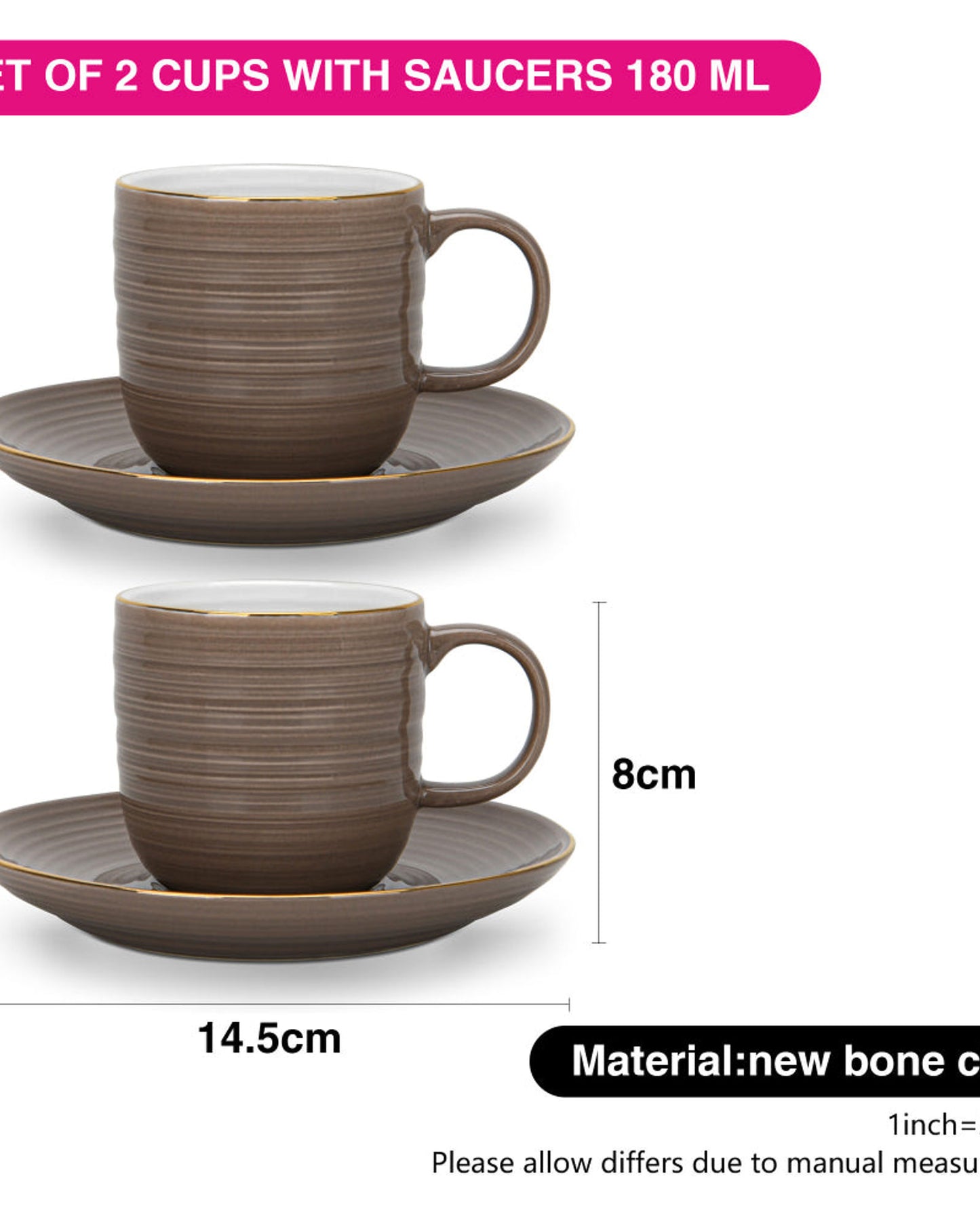 أكواب فيسمان فيرمينا براون قطعتان 180 مل