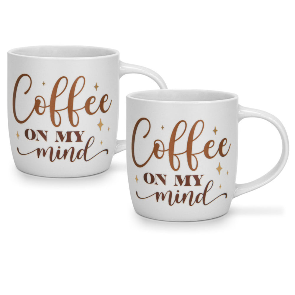Fissman 2-Piece Mugs 310ml Coffee On My Mind New Bone China