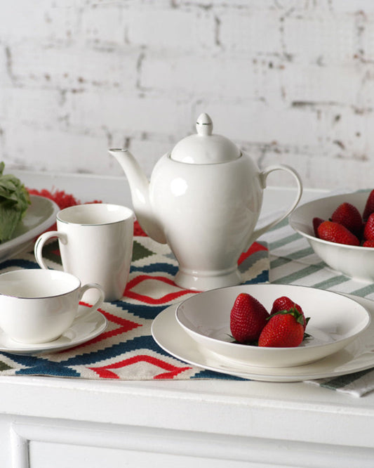 إبريق شاي فيسمان سلسلة أليكسا 1100 مل، لون أبيض (بورسلين)