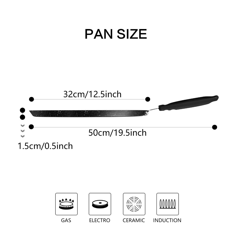 مقلاة كريب فيسمان غير لاصقة، 32 سم، مقلاة كريب من الألومنيوم سلسلة فيوري، قاعدة حثية