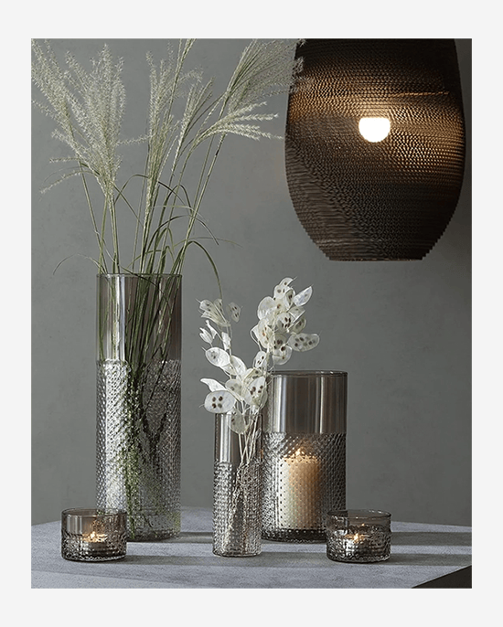 حامل شموع صغير LSA Taupe Wicker