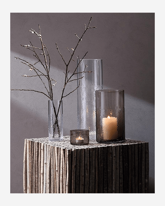 إناء زجاجي من LSA بتصميم Wicker، ارتفاع 20 سم