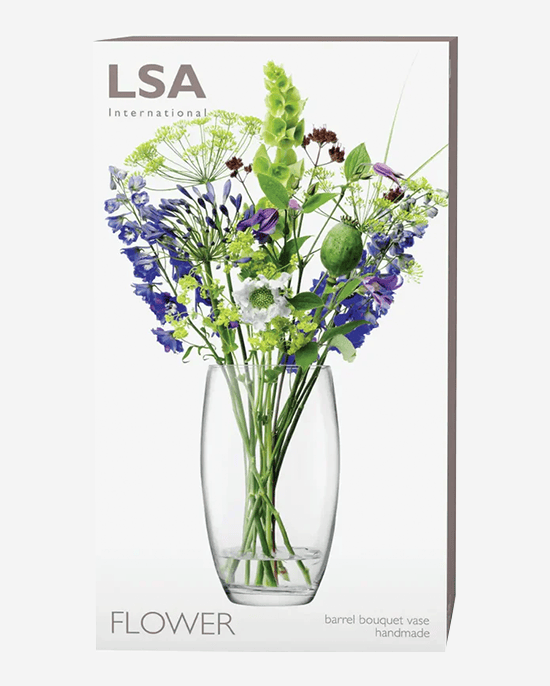 مزهرية LSA Flower Barrel Bouquet بارتفاع 29 سم شفافة