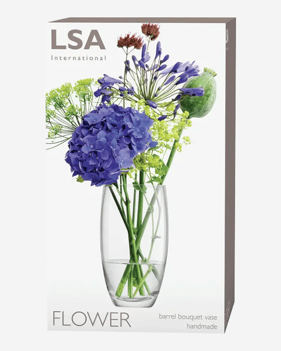 مزهرية LSA Flower Barrel للباقة بارتفاع 20 سم وشفافة
