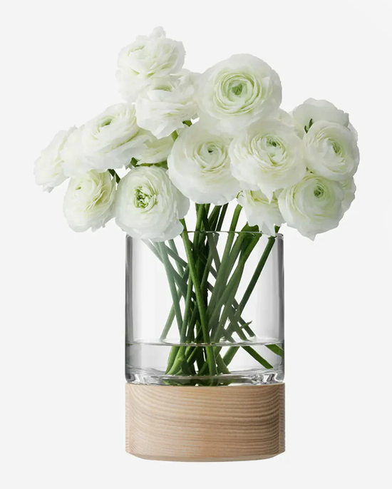 LSA Lotta Vase Lantern Clear & Ash Base
