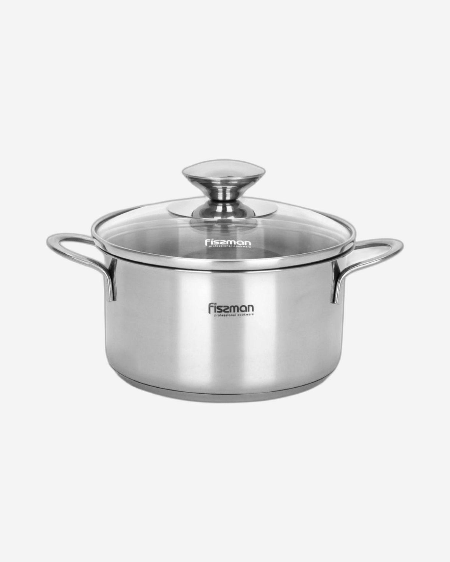 Fissman Saucepot with Glass Lid Silver 14xcm/ 0.9L Bambino Series Stainless Steel