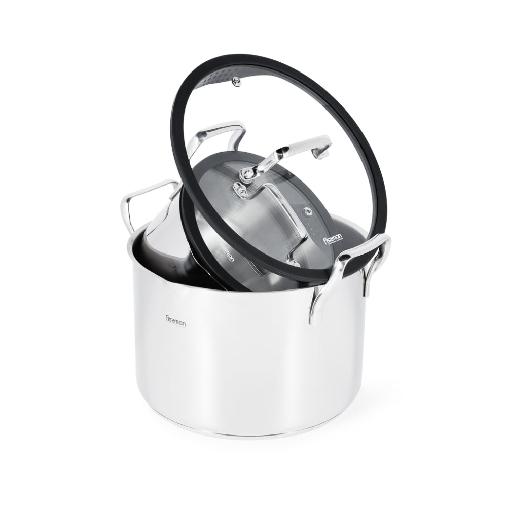 مجموعة أواني الطهي فيسمان فابيا، 4 قطع (الأواني: 2.5 لتر/18 سم؛ 6.2 لتر/24 سم؛ الأغطية 18/24 سم)