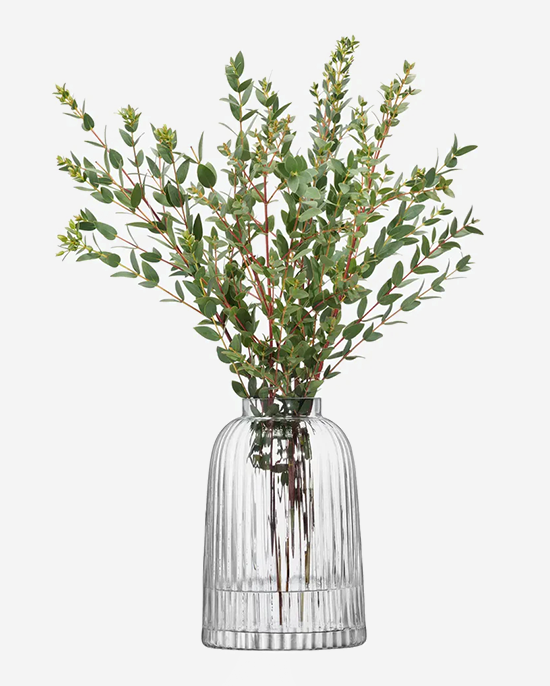 LSA Grey Pleat Vase H20cm