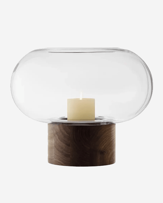 فانوس مزهرية LSA Clear Walnut Oblate بارتفاع 28 سم