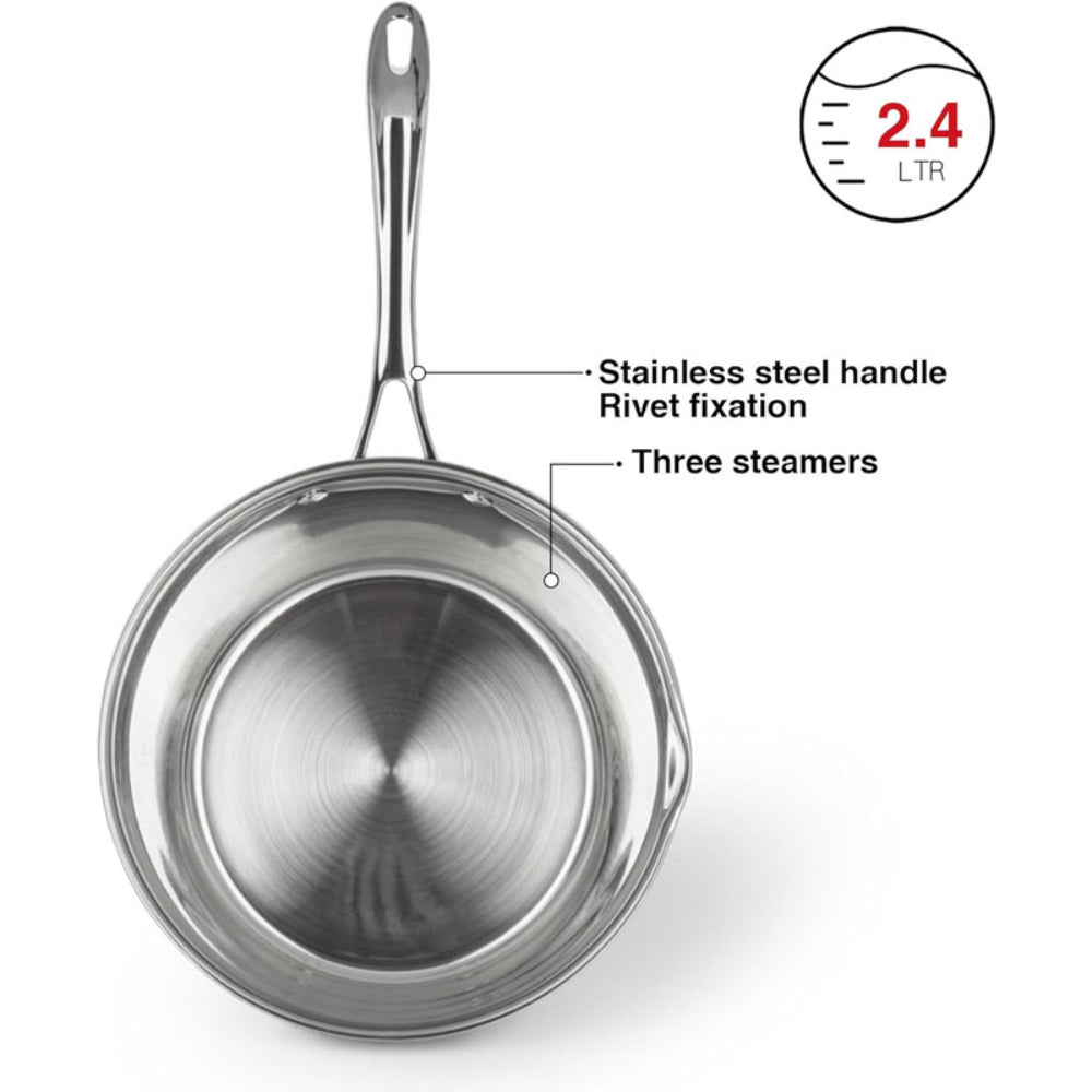 مقلاة صلصة فيسمان فيليس 18 سم/2.4 لتر بدون غطاء من الفولاذ المقاوم للصدأ