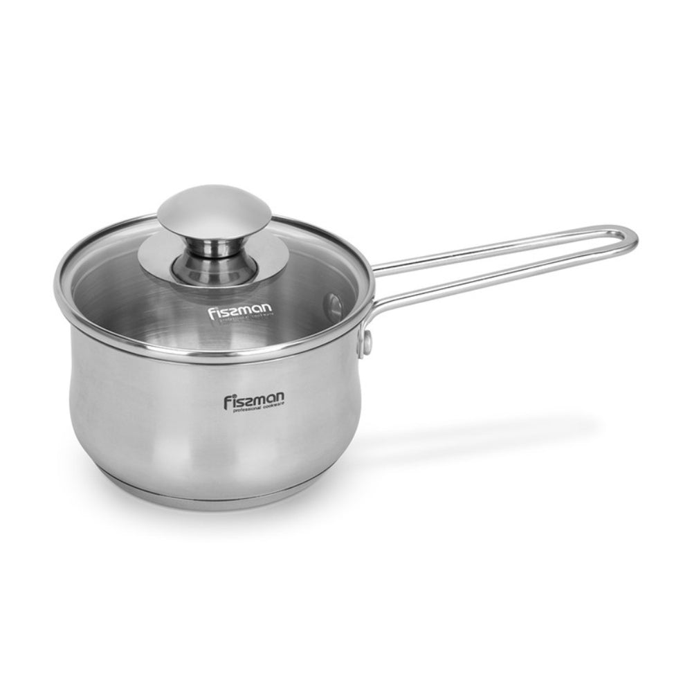 Fissman Mini Stainless Steel Cooking Pot Gulliver 12cm/0.8LTR With Glass Lid