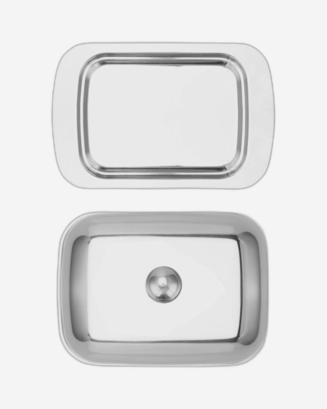 طبق زبدة فيسمان 18×12×7 سم من الفولاذ المقاوم للصدأ