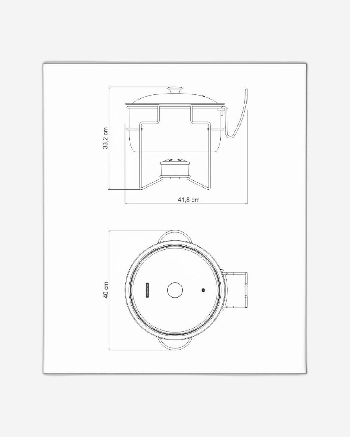 ترامونتينا قدر تسخين الطعام 7 لتر