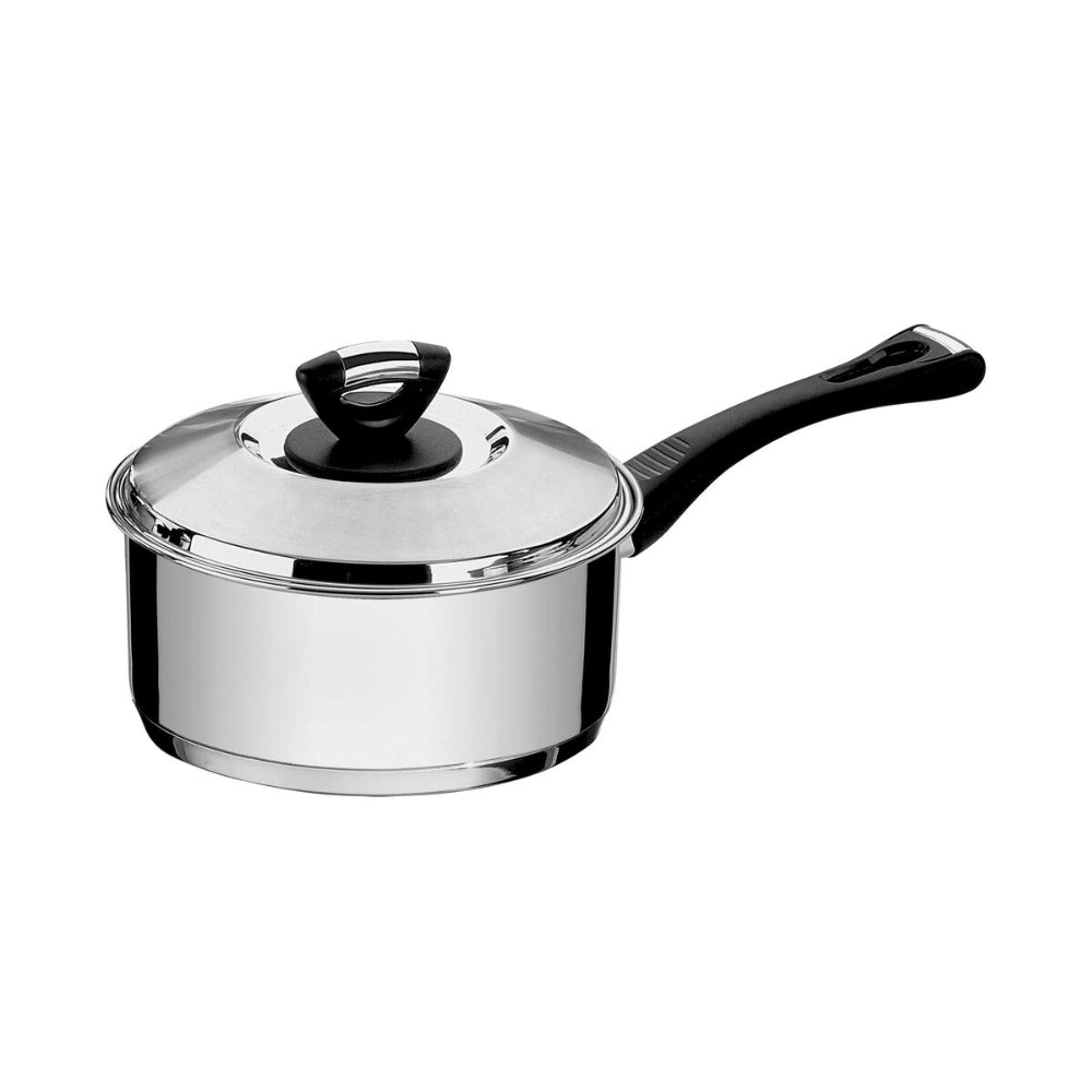 Since 1911 Made in Brazil Tramontina Solar Bakelite stainless steel saucepan with lid, long handle and tri-ply base, 24 cm 4.7 L