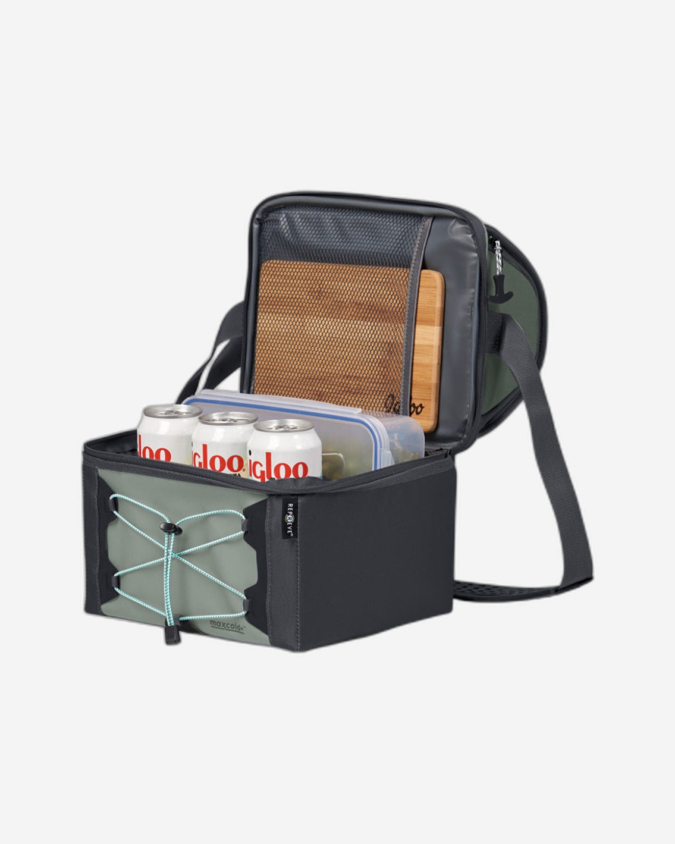 حقيبة تبريد معزولة ناعمة الجوانب لحمل علب الغداء من إيجلو، سعة ١٦ علبة - رمادي