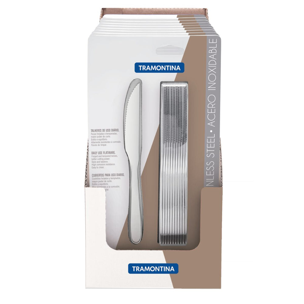 ترامونتينا منذ عام ١٩١١، صُنع في البرازيل، ١٢ قطعة من سكاكين شرائح اللحم المصنوعة من الفولاذ المقاوم للصدأ من ترامونتينا ماريسياس