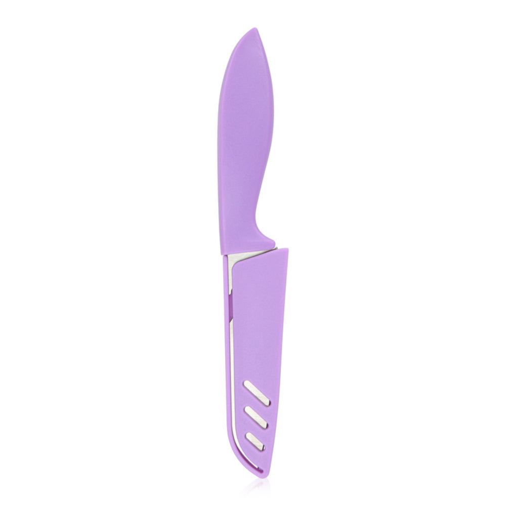 Fissman Utility Vegetable And Fruit Knife With Sheath Purple 21cm