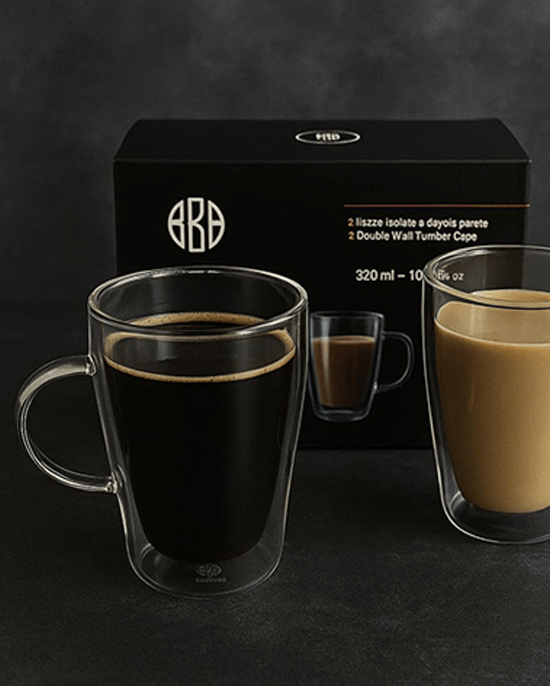 B&S كوب زجاجي جدار مزدوج 320 مل