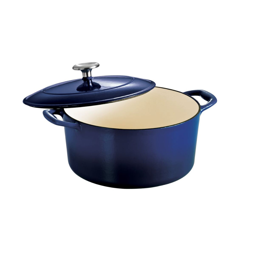 Since 1911 Made in Brazil 5.5 Qt Enameled Cast-Iron Series 1000 Covered Round Dutch Oven - Gradated Cobalt