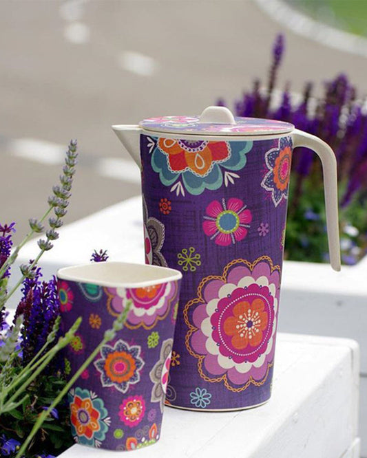 كأس فيسمان بوربور مطبوع زجاجي أرجواني/أخضر/بيج 400 مل