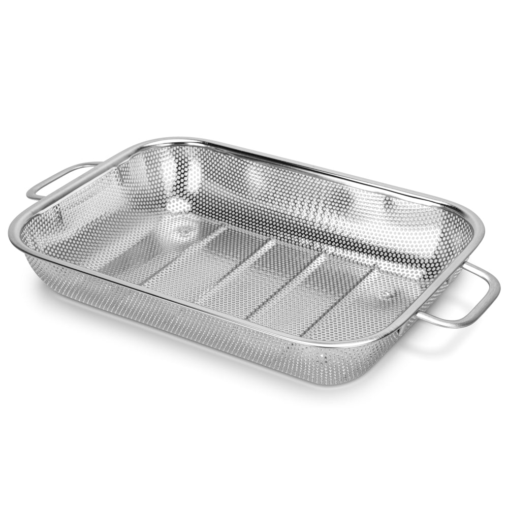 Fissman Rectangle Colander 36x21.5cm, Stainless Steel Mesh