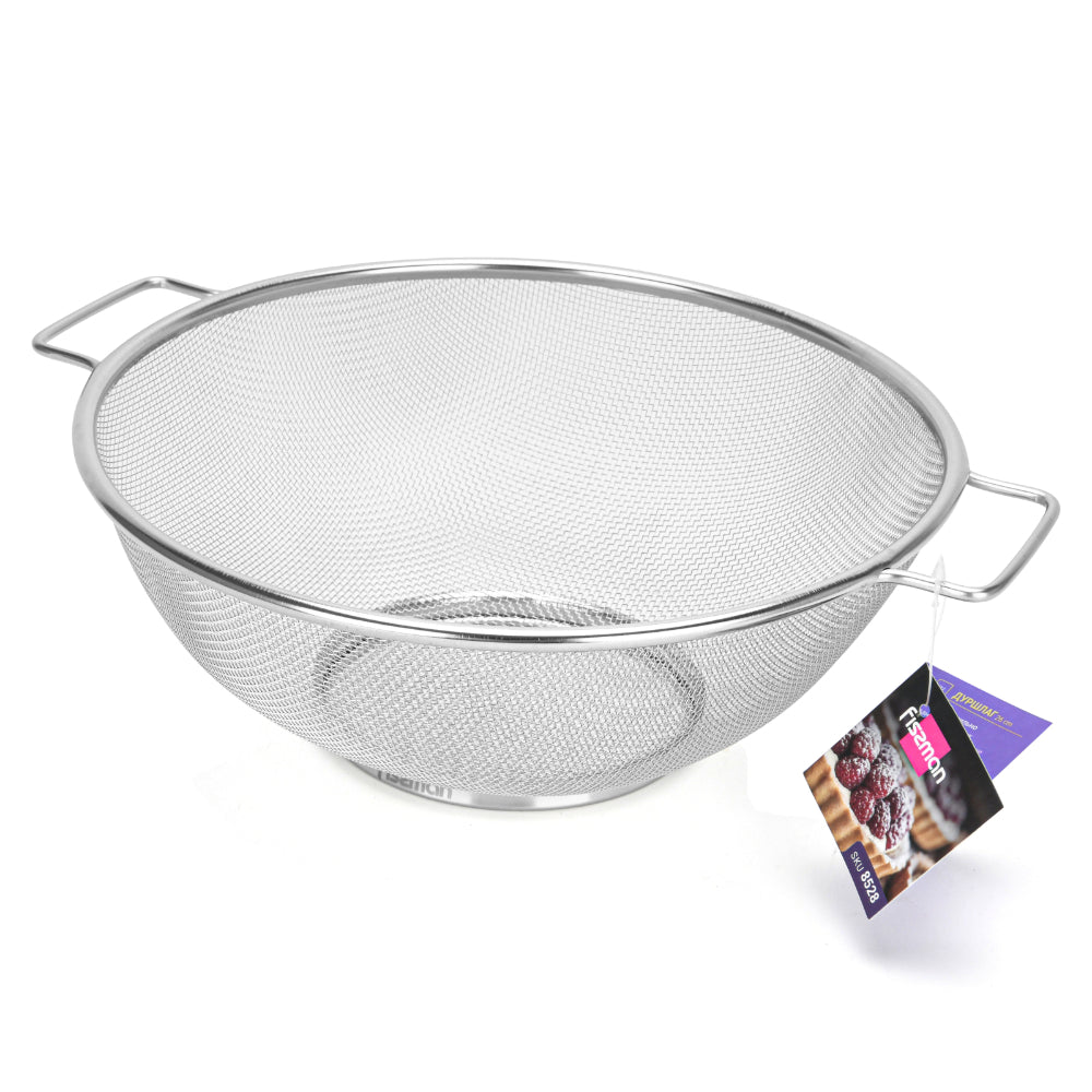 صبغة فيسمان دائرية بمقبض فضي 26 سم