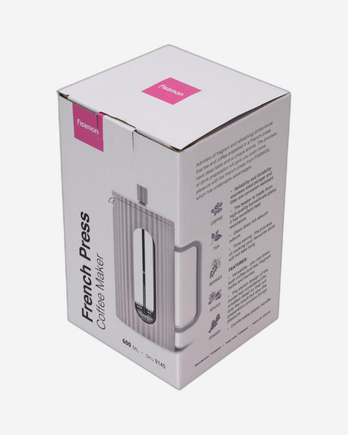 ماكينة تحضير القهوة الفرنسية من فيسمان، سعة 350 مل (زجاج بوروسيليكات)