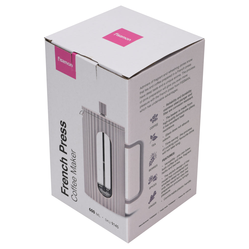 ماكينة تحضير القهوة الفرنسية من فيسمان، سعة 350 مل (زجاج بوروسيليكات)