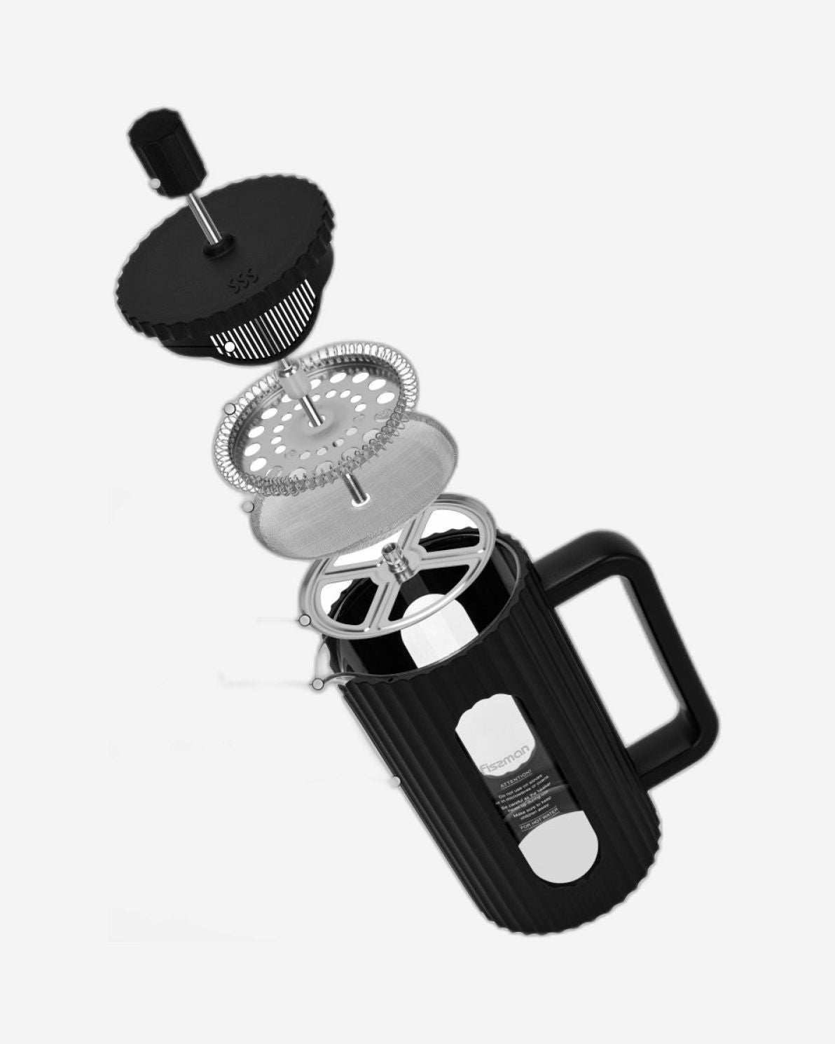 ماكينة تحضير القهوة والشاي الفرنسية من فيسمان، سعة 600 مل، مصنوعة من زجاج البورسليكات المقاوم للحرارة، مصنوعة من الفولاذ المقاوم للصدأ