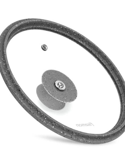 غطاء فيسمان الزجاجي 20 سم مع حافة سيليكون رخامية باللون الرمادي