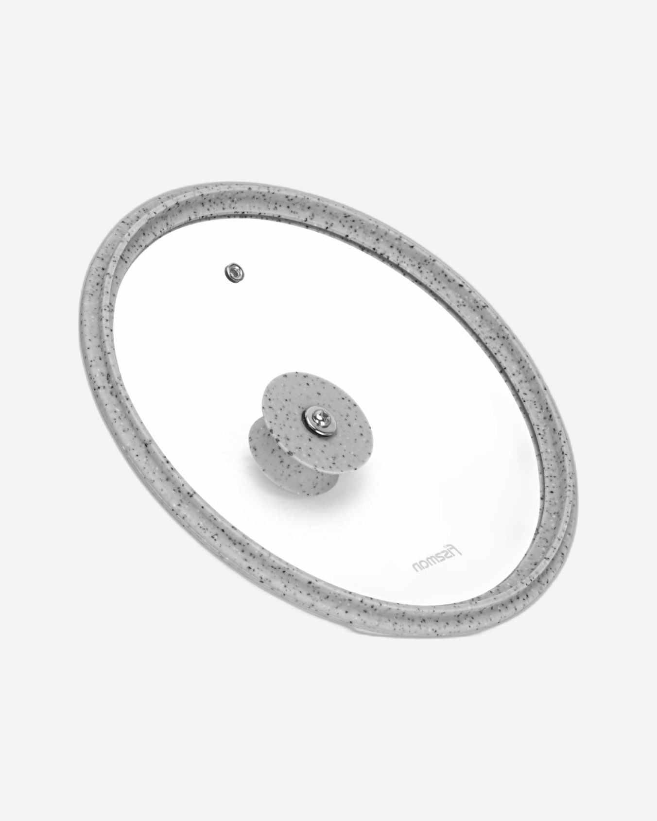 أركيد فيسمان بغطاء 24 سم مع حافة سيليكون رخامية رمادية (زجاج)